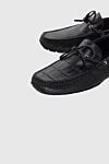 Cesare di Napoli Men's moccasins made of genuine leather and alligator leather black - Decorative lacing. 50% genuine leather, 50% alligator skin. Interior: Leather. Insole: Leather. Outsole: Other materials. Country of manufacture: Italy. Care: specialized cleaning - photo 5