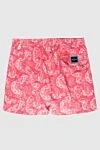 Pink polyester beach shorts. men's Gran Sasso - logo patch, patterned print. 100% polyester. Closure Type: Drawstring Elastic Waistband. two pockets, back patch pocket with Velcro flap. Country of manufacture: Italy. Care: specialized cleaning - photo 6