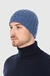 Cashmere hat blue for men Gran Sasso - 100% cashmere. Country of manufacture: Italy. Care: specialized cleaning - photo 2