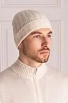 White cashmere hat for men Gran Sasso - 100% cashmere. Country of manufacture: Italy. Care: specialized cleaning - photo 2