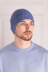 Cashmere hat blue for men Gran Sasso - 100% cashmere. Country of manufacture: Italy. Care: specialized cleaning - photo 2