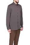 Gran Sasso Brown cotton shirt for men - 100% cotton. Closure: buttons. Country of manufacture: Italy. Care: specialized cleaning - photo 3
