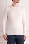 Gran Sasso White cotton jumper for men - 100% cotton. Country of manufacture: Italy. Care: specialized cleaning - photo 3