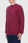 Gran Sasso Pink cotton jumper for men - 100% cotton. Country of manufacture: Italy. Care: specialized cleaning - photo 3