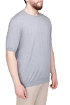 Gran Sasso Short sleeve gray men's jumper - 100% cotton. short sleeve. Country of manufacture: Italy. Care: specialized cleaning - photo 3