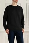 Gran Sasso Black cotton jumper for men - 100% cotton. Country of manufacture: Italy. Care: specialized cleaning - photo 3