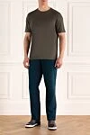 Men's green linen T-shirt Gran Sasso - 97% linen, 3% elastane. Country of manufacture: Italy. Care: specialized cleaning - photo 2