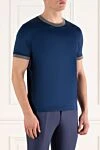 Gran Sasso Cotton blue T-shirt for men - 100% cotton. Country of manufacture: Italy. Care: specialized cleaning - photo 3