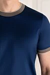 Gran Sasso Cotton blue T-shirt for men - 100% cotton. Country of manufacture: Italy. Care: specialized cleaning - photo 5