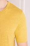 Gran Sasso Linen yellow T-shirt for men - 100% linen. Country of manufacture: Italy. Care: specialized cleaning - photo 5