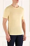 Gran Sasso Linen yellow T-shirt for men - 100% linen. Country of manufacture: Italy. Care: specialized cleaning - photo 3