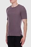 Gran Sasso Linen pink T-shirt for men - 100% linen. Country of manufacture: Italy. Care: specialized cleaning - photo 3