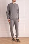 Gran Sasso Gray cotton sports suit for men - 85% cotton, 15% elastane. Fastener: zipper. Country of manufacture: Italy. Care: specialized cleaning - photo 3