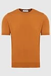 Gran Sasso Orange short sleeve jumper for men - 100% cotton. short sleeve. Country of manufacture: Italy. Care: specialized cleaning - photo 1