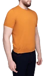 Gran Sasso Orange short sleeve jumper for men - 100% cotton. short sleeve. Country of manufacture: Italy. Care: specialized cleaning - photo 3