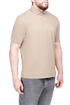 Gran Sasso Cotton beige polo for men - 100% cotton. buttons. Country of manufacture: Italy. Care: specialized cleaning - photo 3