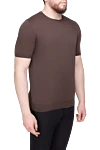 Gran Sasso Brown men's short sleeve jumper - 100% cotton. short sleeve. Country of manufacture: Italy. Care: specialized cleaning - photo 3