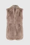 Peserico Beige women's vest made of natural fur - 100% real fur, genuine leather. Closure: zipper. Country of manufacture: Italy. Care: specialized cleaning - photo 1