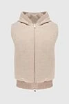 Fabio Gavazzi Cashmere vest beige for men - Hood. 100% cashmere. Closure: Zipper. Two zippered side pockets. Lining: Mink. Country of manufacture: Italy. Care: specialized cleaning - photo 1