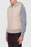 Fabio Gavazzi Cashmere vest beige for men - Hood. 100% cashmere. Closure: Zipper. Two zippered side pockets. Lining: Mink. Country of manufacture: Italy. Care: specialized cleaning - photo 3