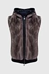 Fabio Gavazzi Cashmere vest blue for men - Hood. 100% cashmere. Closure: Zipper. Two zippered side pockets. Lining: Mink. Country of manufacture: Italy. Care: specialized cleaning - photo 7