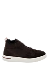 Loro Piana Brown suede sneakers for men - contrast sole. fur lining. 100% suede. lacing. Country of manufacture: Italy. Care: specialized cleaning - photo 1