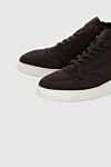 Loro Piana Brown suede sneakers for men - contrast sole. fur lining. 100% suede. lacing. Country of manufacture: Italy. Care: specialized cleaning - photo 5