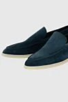 Loro Piana Green suede loafers for men - contrasting white sole. 100% suede. Country of manufacture: Italy. Care: specialized cleaning - photo 5