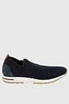 Loro Piana Blue textile snickers for men - contrast sole. 100% wool. lacing. Country of manufacture: Italy. Care: specialized cleaning - photo 1