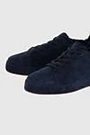 Loro Piana Blue suede sneakers for men - Extras: fur lining. Composition: 100% suede. Clasp: lacing. Country of manufacture: Italy. Care: specialized cleaning - photo 5