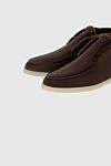 Loro Piana Brown suede loafers for men - contrasting white sole. fur lining. 100% suede. platform height 2cm. Country of manufacture: Italy. Care: specialized cleaning - photo 5