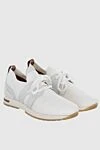 Loro Piana White textile sneakers for women - contrasting inserts. textile. lacing. Country of manufacture: Italy. Care: specialized cleaning - photo 3