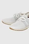 Loro Piana White textile sneakers for women - contrasting inserts. textile. lacing. Country of manufacture: Italy. Care: specialized cleaning - photo 5