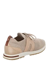 Beige textile sneakers for women Loro Piana - contrasting inserts, contrasting sole, perforation. textile. lacing. Country of manufacture: Italy. Care: specialized cleaning - photo 4