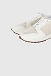 Loro Piana White textile and suede sneakers for women - contrasting inserts. textile, suede. lacing. Country of manufacture: Italy. Care: specialized cleaning - photo 5