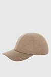 Loro Piana Cap made of cashmere and natural fur beige for men - Composition: 100% cashmere, 100% natural fur. Country of manufacture: Italy. Care: specialized cleaning - photo 3