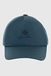 Loro Piana Blue cashmere cap for men - Decor: Contrasting logo embroidery. Composition: 100% cashmere. Country of manufacture: Italy. Care: specialized cleaning - photo 1