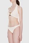 Hunza G Beige women's two-piece swimsuit made of nylon and elastane - 88% nylon, 12% elastane. Country of manufacture: Italy. Care: specialized cleaning - photo 3