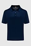 Zilli Blue cotton and silk polo shirt for men - collar pattern. buttons. 70% cotton, 30% silk. Country of manufacture: Italy. Care: specialized cleaning - photo 1