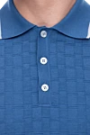 Zilli Cotton and silk polo blue for men - Decor geometric shapes. buttons. 70% cotton, 30% silk. Country of manufacture: Italy. Care: specialized cleaning - photo 5