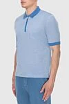 Zilli Cotton blue polo shirt for men - 100% cotton. Fastener: zipper. Country of manufacture: Italy. Care: specialized cleaning - photo 3