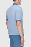 Cotton blue polo shirt for men Zilli - 100% cotton. Fastener: zipper. Country of manufacture: Italy. Care: specialized cleaning - photo 4