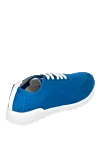 Blue men's textile sneakers Kiton - Logo. 90% cotton, 10% elastane. laces. height 2 cm. Country of manufacture: Italy. Care: specialized cleaning - photo 4