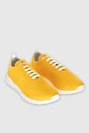 Kiton Textile sneakers yellow for men - Decor: Logo. Composition: 90% cotton, 10% elastane. Clasp: laces. Sole: height 2 cm. Country of manufacture: Italy. Care: specialized cleaning - photo 3