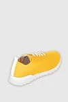 Textile sneakers yellow for men Kiton - Decor: Logo. Composition: 90% cotton, 10% elastane. Clasp: laces. Sole: height 2 cm. Country of manufacture: Italy. Care: specialized cleaning - photo 4