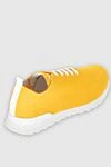 Yellow textile sneakers for men Kiton - Logo. 90% cotton, 10% elastane. laces. height 2 cm. Country of manufacture: Italy. Care: specialized cleaning - photo 4