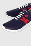 Kiton Blue textile sneakers for men - Logo. 90% cotton, 10% elastane. laces. height 2 cm. Country of manufacture: Italy. Care: specialized cleaning - photo 5