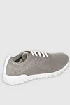 Gray men's textile sneakers Kiton - Logo, contrast sole. 90% cotton, 10% elastane. laces. height 2 cm. Country of manufacture: Italy. Care: specialized cleaning - photo 4