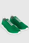 Kiton Green men's textile sneakers - Logo, contrast sole. 90% cotton, 10% elastane. laces. height 2 cm. Country of manufacture: Italy. Care: specialized cleaning - photo 3