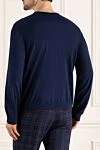 Blue cashmere and silk jumper for men Stefano Ricci - Contrasting pattern. 55% cashmere, 45% silk. Country of manufacture: Italy. Care: specialized cleaning - photo 4